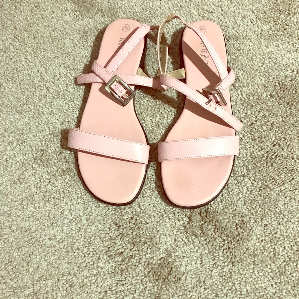 Pink leather sandals
